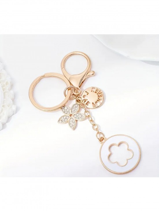 Rhineston Flower Keychain