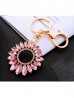 Rhineston Pink Chrysanthemum Keychain