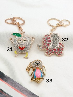 Rhinestone Animal Design Keychain 