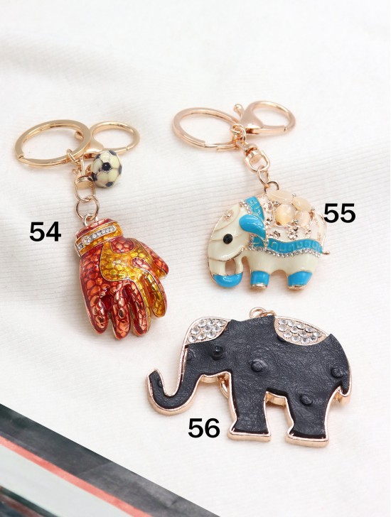 Rhinestone Animal Design Keychain 