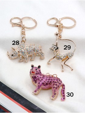 Rhinestone Animal Design Keychain 