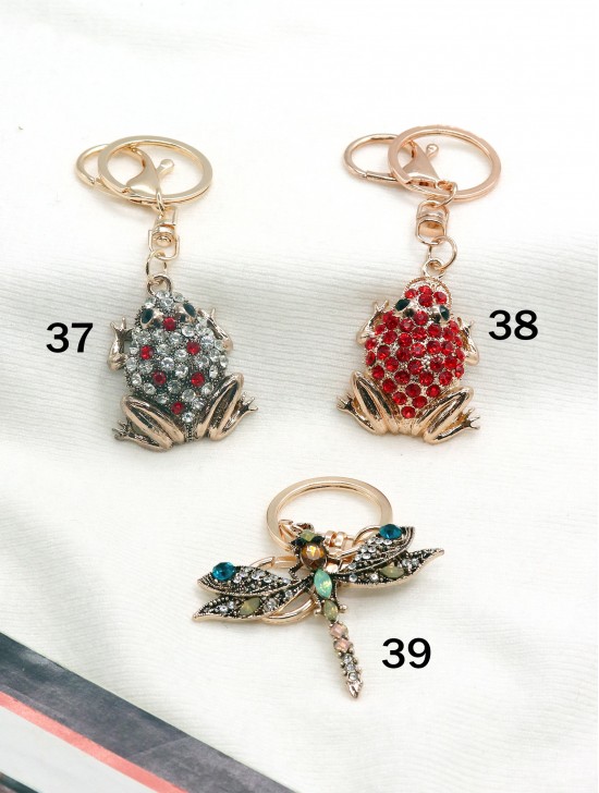 Rhinestone Animal Design Keychain 