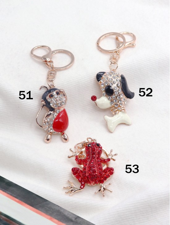 Rhinestone Animal Design Keychain 