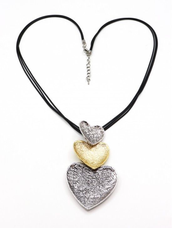 Rope Necklace W/ Winding Heart Pendant