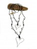 Rope Necklace W/ Hearts Pendant