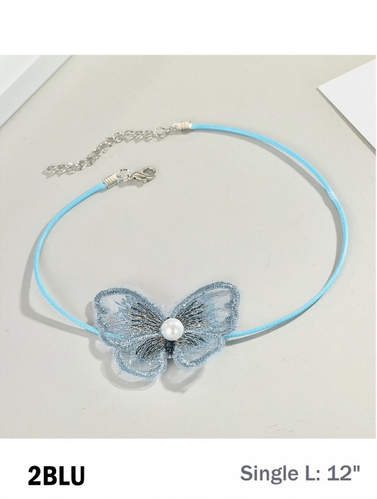 Butterfly Choker W/ Pearl