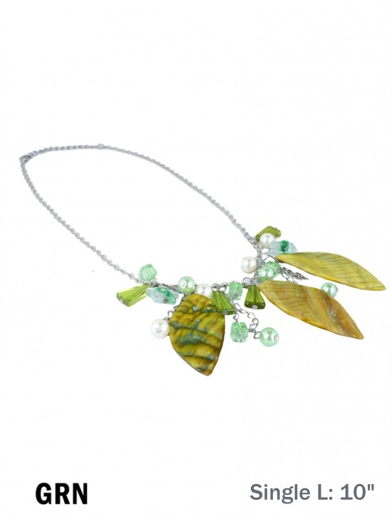 LEAF SHELL BEAD NECKLACE