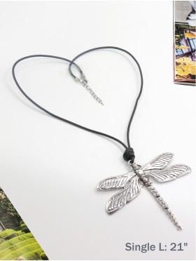 Rope Necklace W/ Dragonfly Pendant