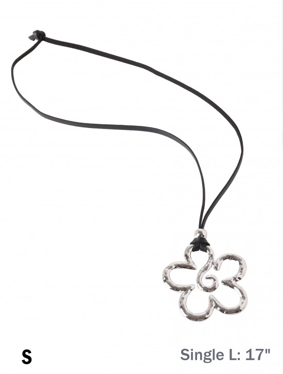 Rope Necklace W/ Flower Pendant