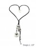 Rope Necklace W/ Circles Drop Pendant