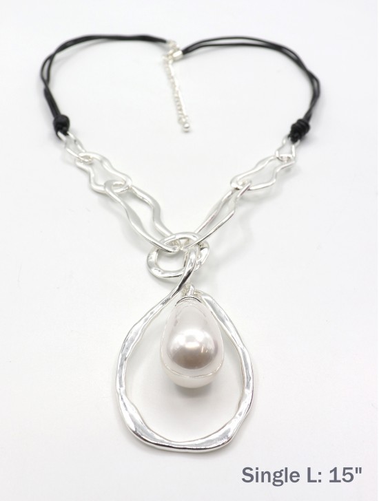 Rope Necklace W/ Drop Pendant