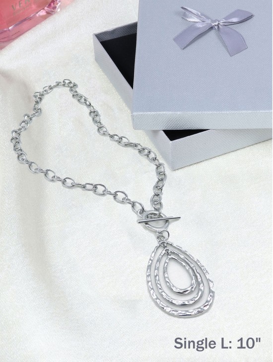 Tear Drop Iron Chain Necklace