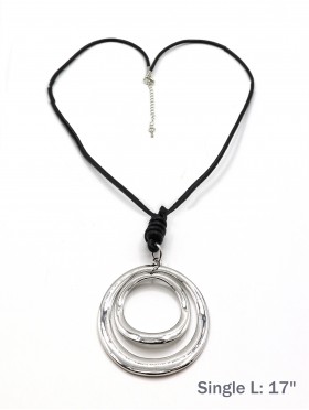 Rope Necklace W/Loop Pendent 