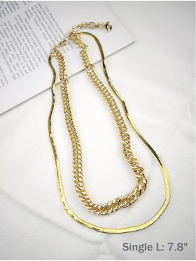 Double Chain Link Necklace 