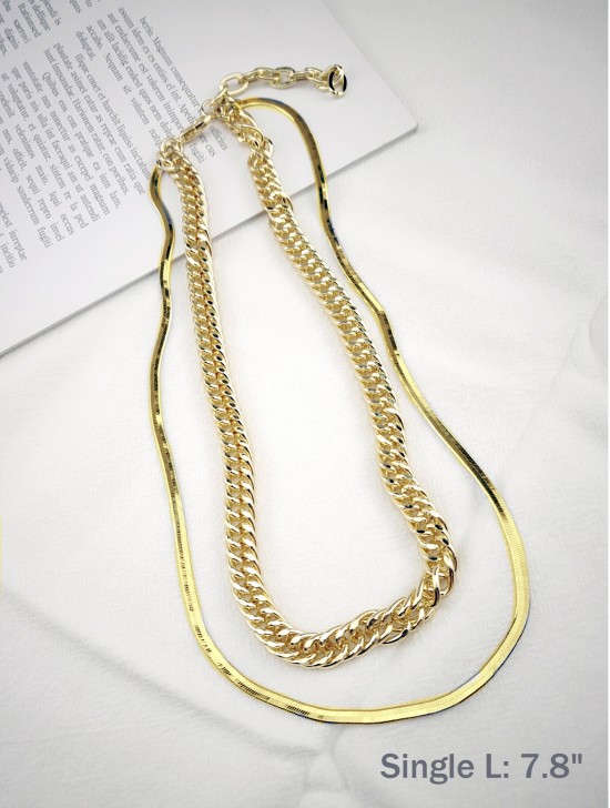 Double Chain Link Necklace 