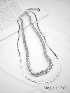 Double Chain Link Necklace 