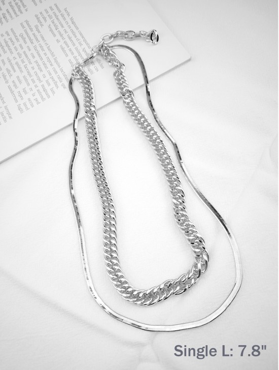 Double Chain Link Necklace 