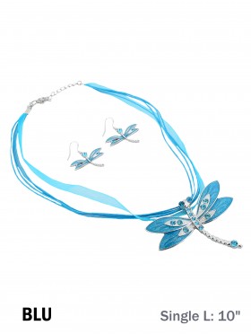 DRAGON FLY NECKLACE WITH EARRING SET