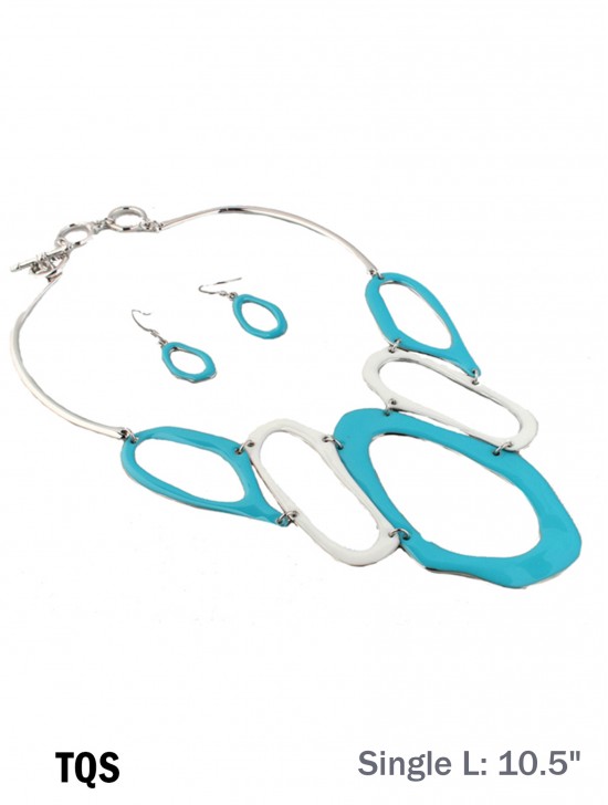 ABSTRACT STATEMENT NECKLACE WITH EARRING SET