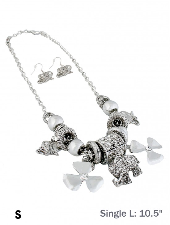 ELEPHANT NECKLACE AND EARRING SET