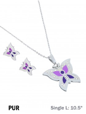 BUTTERFLY NECKLACE AND EARRING SET