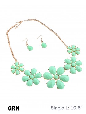 FLORAL STATEMENT NECKLACE AND EARRING SET