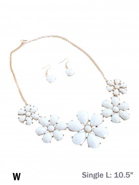 FLORAL STATEMENT NECKLACE AND EARRING SET