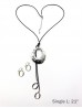 Circle Pendant Necklace W/ Tassel & Oval Earrings Set