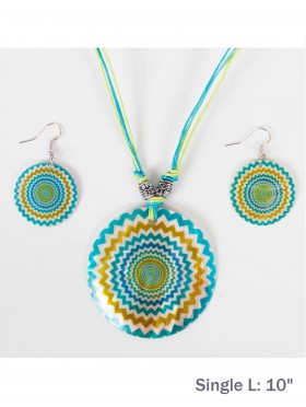 Fashion Circular Chevron Necklace and Earrings Set