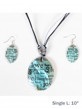 Fashion Letters Print Nacklace and Earrings Set