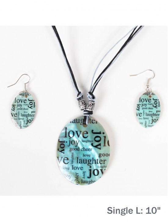 Fashion Letters Print Nacklace and Earrings Set