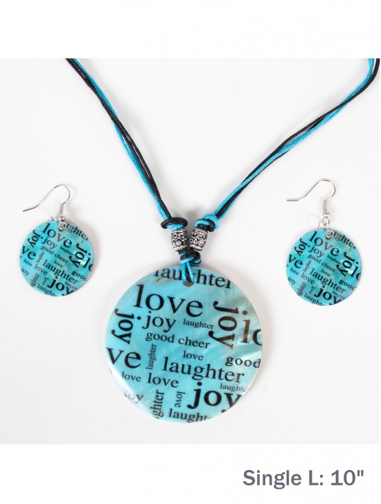 Fashion Letters Print Nacklace and Earrings Set