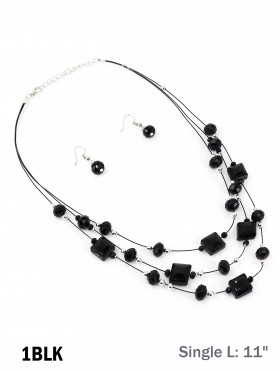 Fashion Mixed Beads Necklace and Earrings Set
