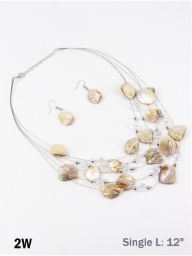 Fashion Holographic Beads Necklace and Earrings Set