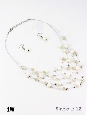 Fashion Round Beads Necklace and Earrings Set