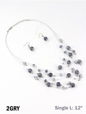 Fashion Round Beads Necklace and Earrings Set