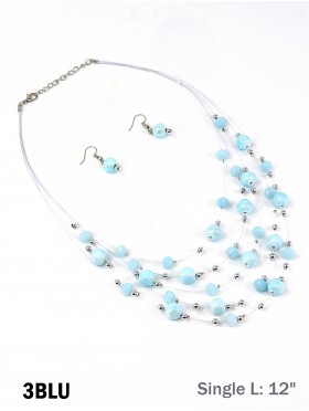 Fashion Round Beads Necklace and Earrings Set