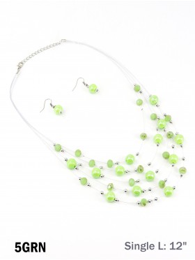 Fashion Round Beads Necklace and Earrings Set