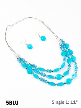 Fashion Diamond Beads Necklace and Earrings Set