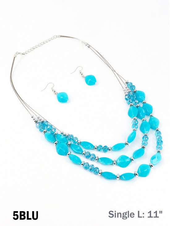 Fashion Diamond Beads Necklace and Earrings Set