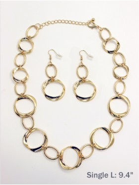 Loop Link Necklace & Earring Set (NC1232 + ER1232)