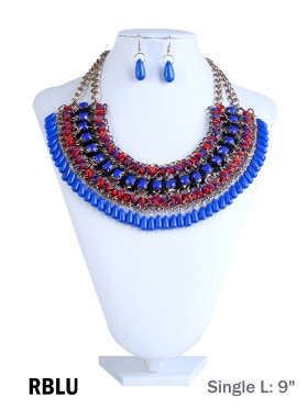 Beaded Statement Necklace And Earring Set