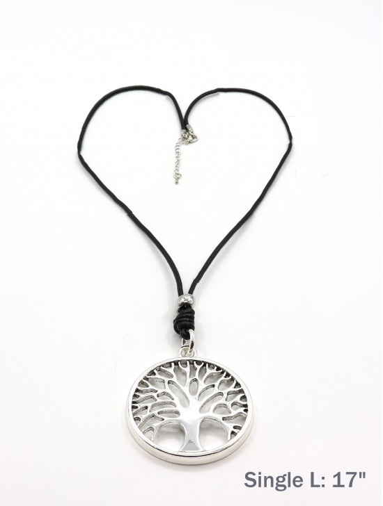 Rope Necklace W/ Tree of Life Pendant