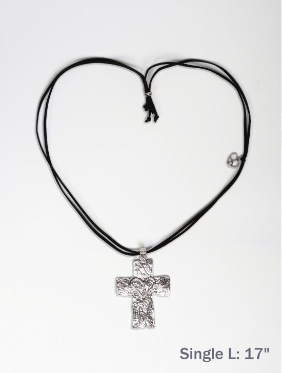 Rope Necklace W/ Cross and heart