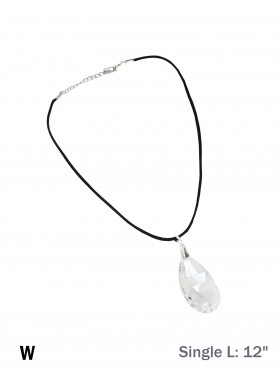 Rope Necklace W/ Teardrop Rhinestone Charms