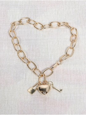 Heart Lock and Key Necklace