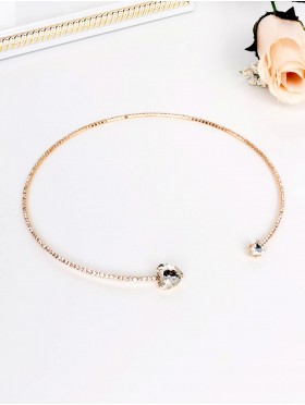 Heart Shape Rhinestone Necklace