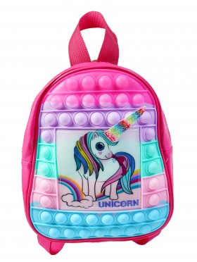 Kids POP-IT Unicorn Silicon Backpack w/Zipper Closure