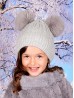 Double Pom Pom Knitted Hat  (Plush Inside)