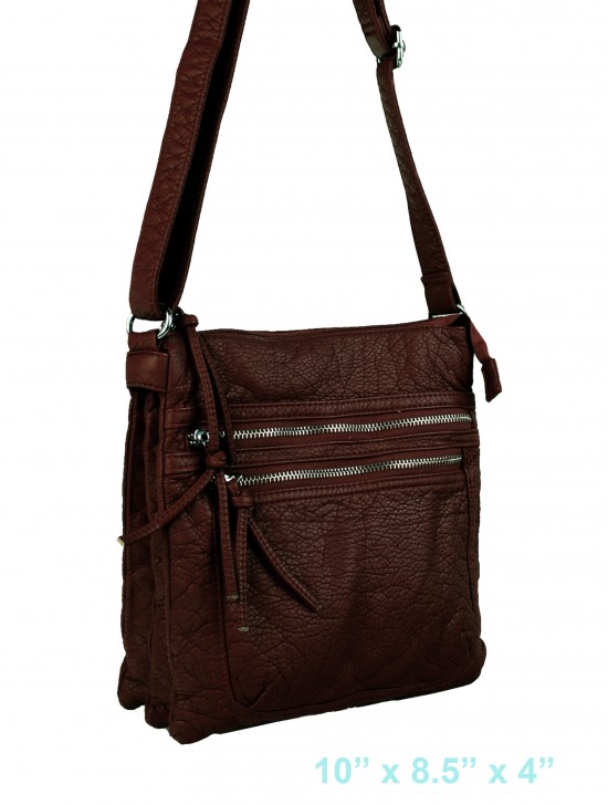 Solid Faux Leather Satchel